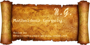 Matheidesz Gergely névjegykártya